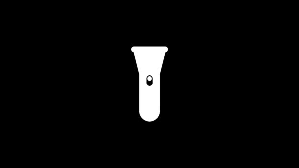Белая фотография фонарика на черном фоне. — стоковое видео