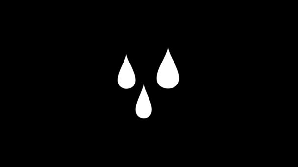 Weißes Bild von Tränen auf schwarzem Hintergrund. — Stockvideo