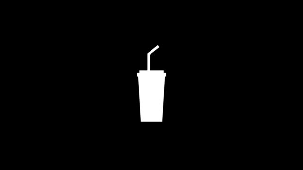 Біла картина коктейлю на чорному тлі . — стокове відео