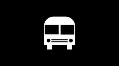 Siyah arkaplanda beyaz otobüs resmi.