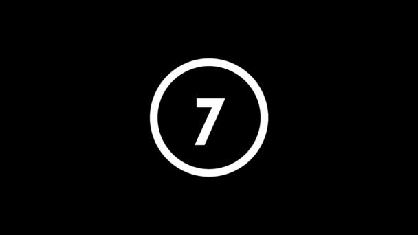 Immagine bianca di sette su uno sfondo nero. — Video Stock