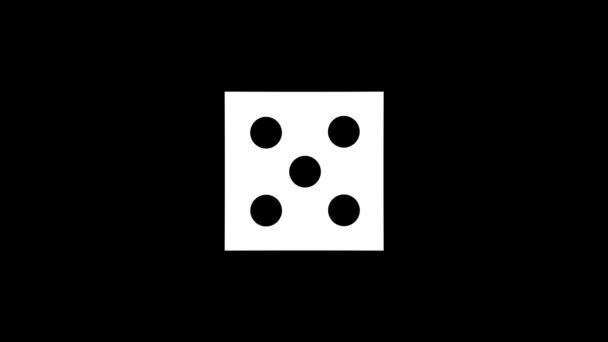 White picture of dice on a black background. — Stock Video