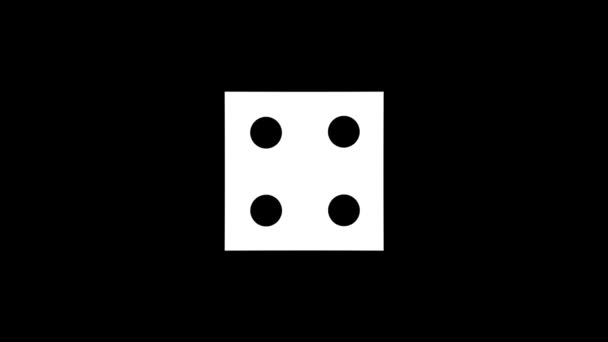 White picture of dice on a black background. — Stock Video