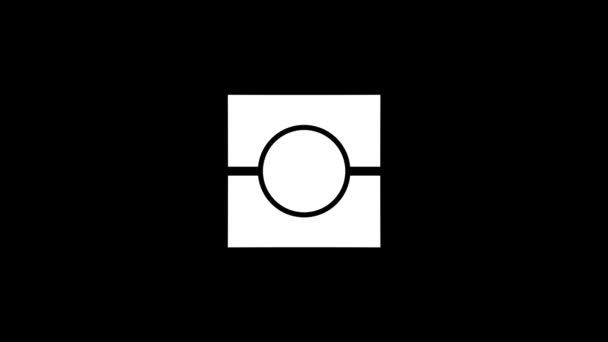 Bílý obrázek přenosného reproduktoru na černém pozadí. — Stock video