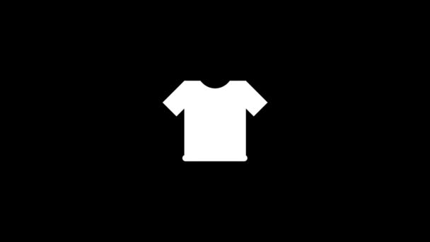 Λευκή εικόνα του t-shirt σε μαύρο φόντο. — Αρχείο Βίντεο