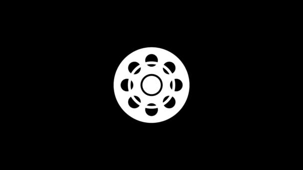 White picture of film coil on a black background. — Stock Video