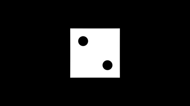 Λευκή εικόνα των ζαριών σε μαύρο φόντο. — Αρχείο Βίντεο