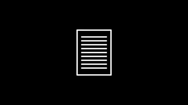 White picture of file on a black background. — Stock Video