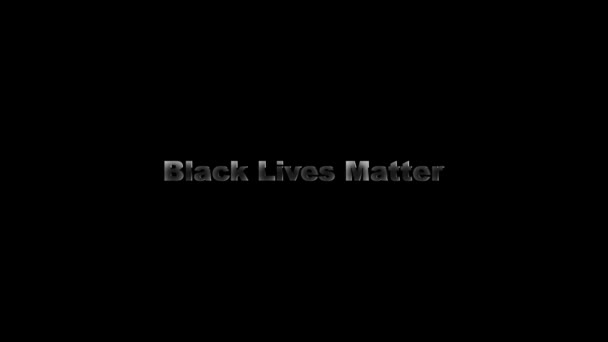 White picture of black lives matter on a black background. — Stock Video
