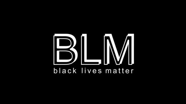 White picture of blm on a black background. — Stock Video