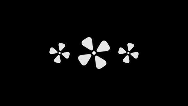 White picture of propellers on a black background. — Stockvideo