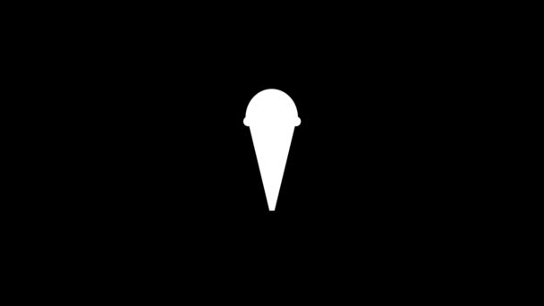 Immagine bianca di gelato su sfondo nero. — Video Stock
