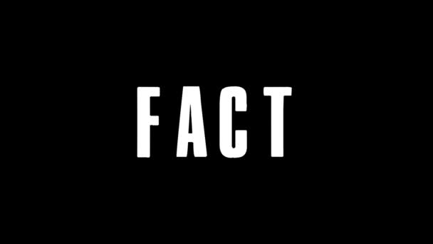 White picture of fact on a black background. — Vídeos de Stock