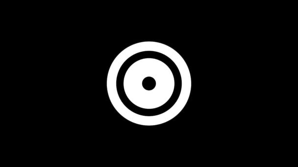 Bílý obrázek kruhů na černém pozadí. — Stock video