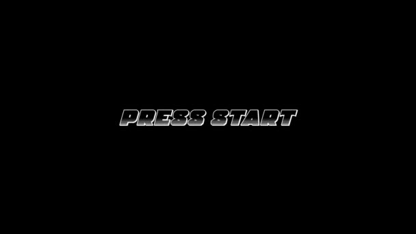 White picture of press start on a black background. — ストック動画