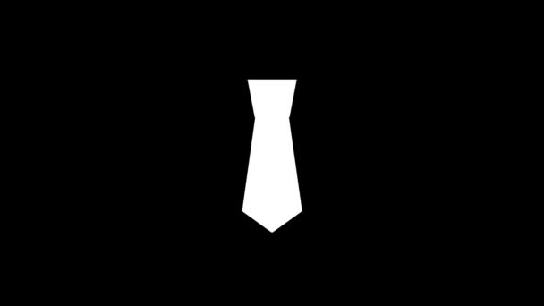 White picture of tie on a black background. — Vídeo de Stock
