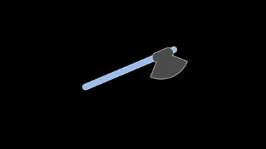 Color picture of ax on a black background.