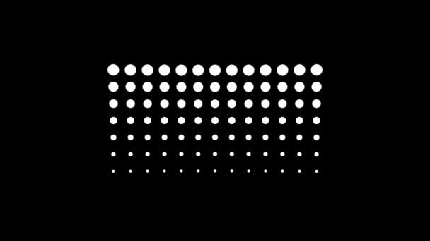 Weißes Bild von Kreisen auf schwarzem Hintergrund. — Stockvideo