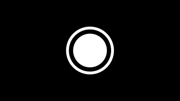 White picture of circle on a black background. — стоковое видео