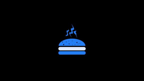 Χρώμα εικόνας του burger σε μαύρο φόντο. — Αρχείο Βίντεο