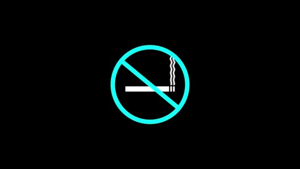 Kolorowe zdjęcie Zakaz palenia na czarnym tle. — Wideo stockowe