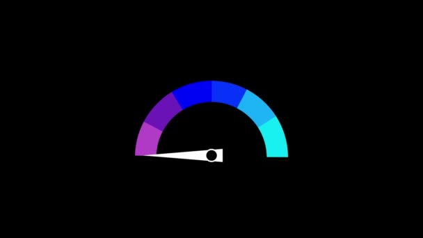 Imagem colorida do medidor em um fundo preto. — Vídeo de Stock