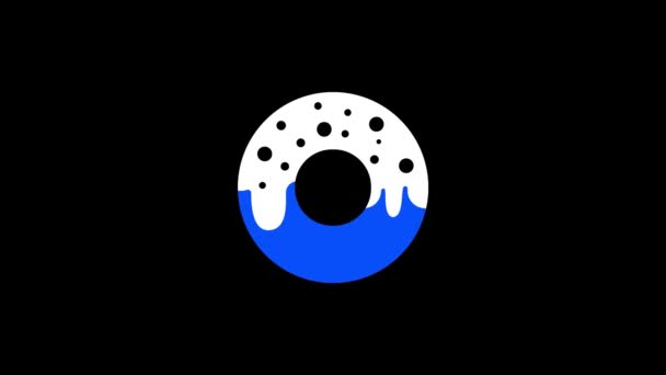 Color picture of donut on a black background. — Stock videók