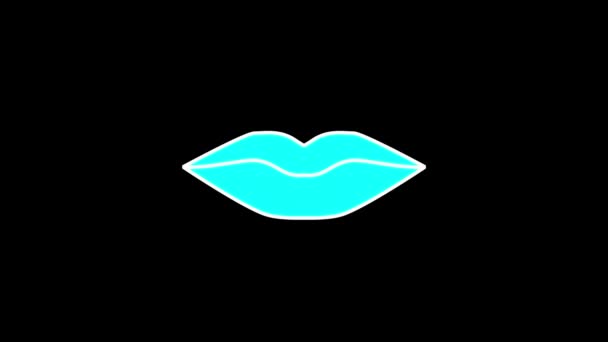 Imagem colorida de lábios em um fundo preto. — Vídeo de Stock
