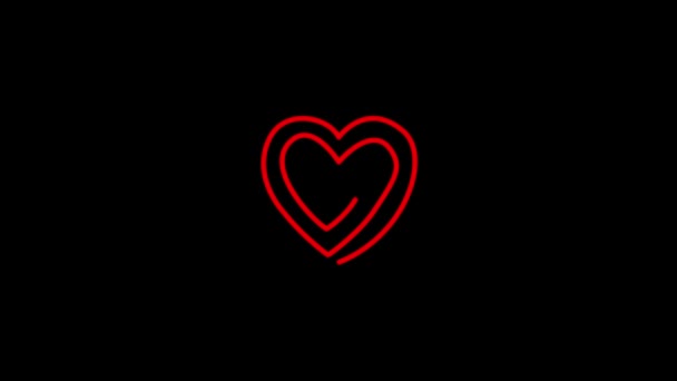 Χρώμα εικόνας της καρδιάς σε μαύρο φόντο. — Αρχείο Βίντεο
