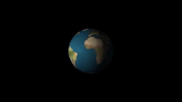 Siyah arkaplandaki gezegenin renkli resmi. — Stok video