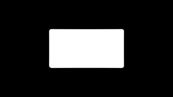Λευκή εικόνα ορθογωνίου σε μαύρο φόντο. — Αρχείο Βίντεο