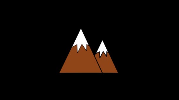 Color picture of mountains on a black background. — Video