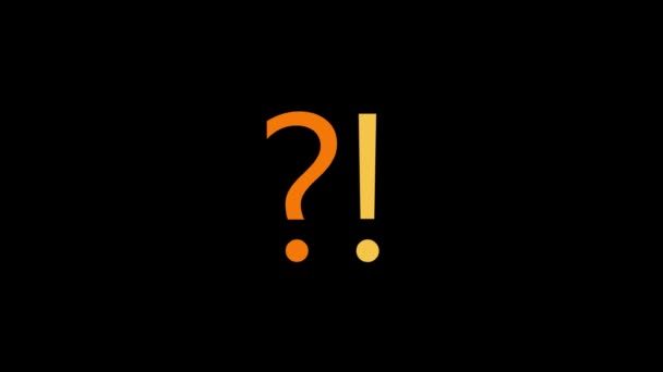 Color picture of question mark and exclamation mark on a black background. — ストック動画