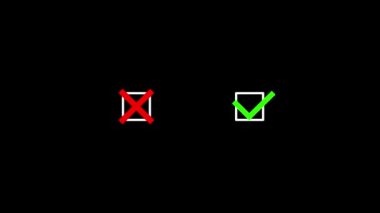 Color picture of check mark on a black background.