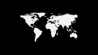 Siyah arkaplanda beyaz bir dünya resmi.