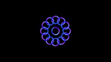 Color picture of circles on a black background.