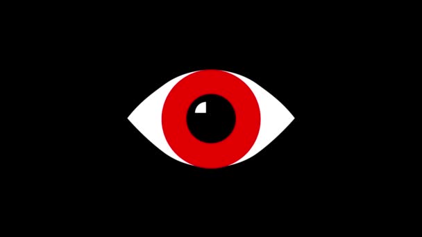 Кольорове зображення ока на чорному тлі . — стокове відео