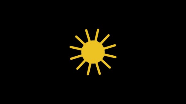 Color picture of sun on a black background. — Video