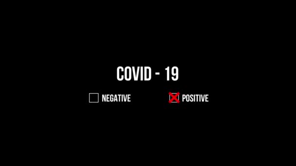 Color picture of coronavirus test on a black background. — Vídeo de stock