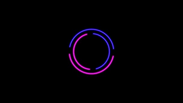 Color picture of circles on a black background. — Vídeos de Stock