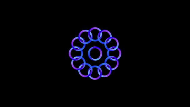 Color picture of circles on a black background. — Αρχείο Βίντεο
