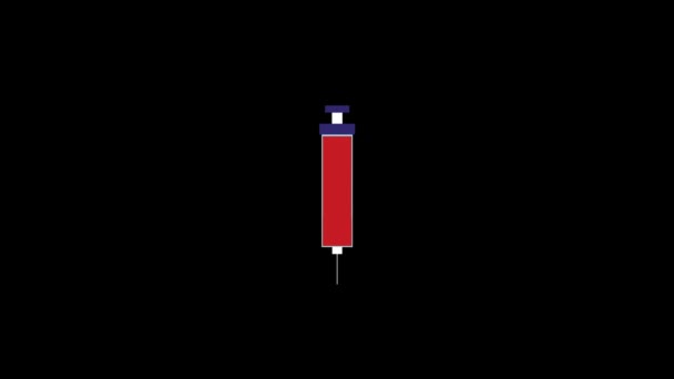 Color picture of syringe on a black background. — Vídeo de Stock