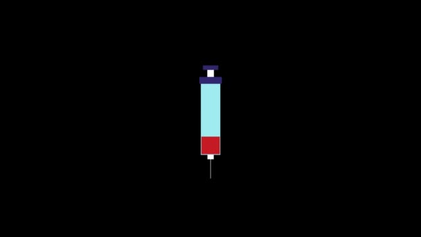 Color picture of syringe on a black background. — Vídeos de Stock