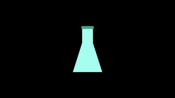 Color picture of empty flask on a black background. — ストック動画