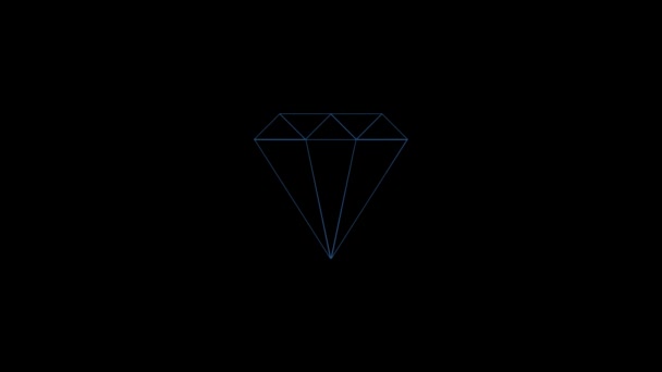 Imagen en color de diamante sobre fondo negro. — Vídeo de stock