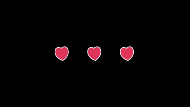 Color picture of hearts on a black background. — Vídeos de Stock