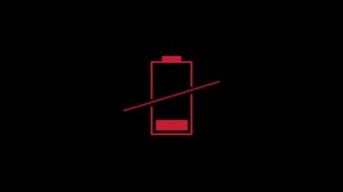 Color picture of low battery on a black background.