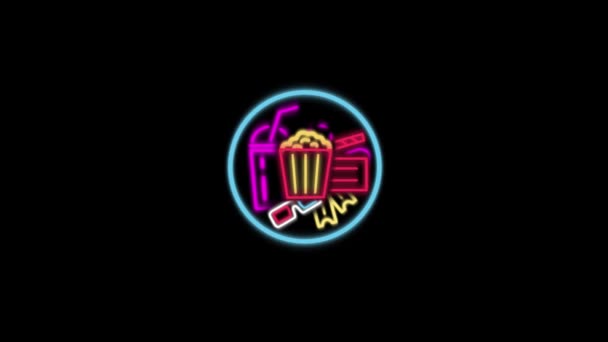 Color picture of movie logo on a black background. — Stok video