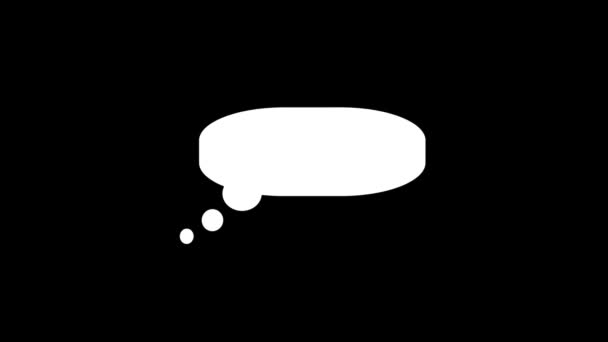 White picture of conversation on a black background. — Vídeo de Stock