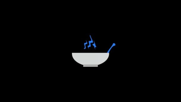 Color picture of soup on a black background. — Vídeos de Stock